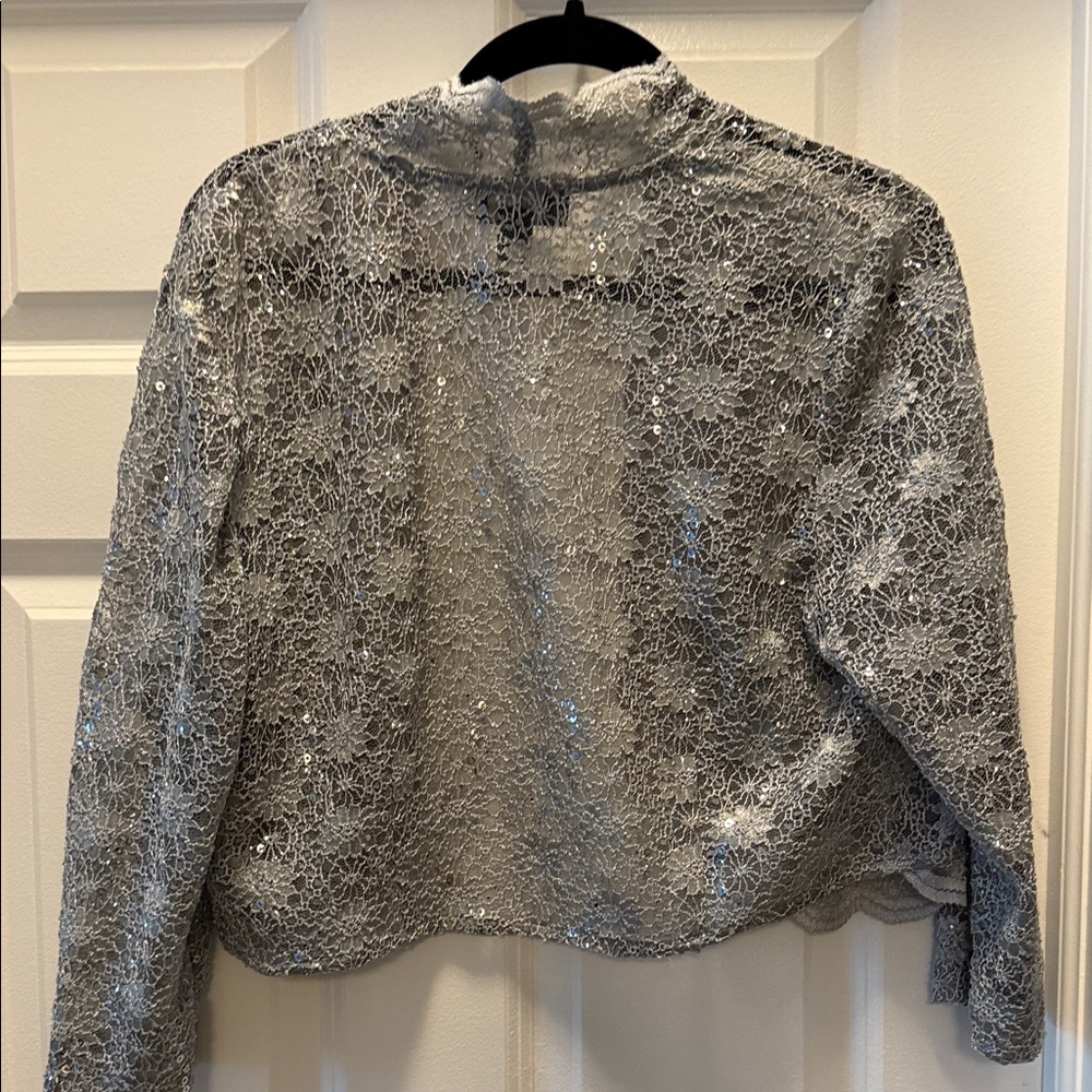 R&M Richards Metallic Lace Women's Shrug - Picture 4 of 4